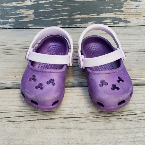 CROCS Sz 2/3 Minnie Mary Jane Infant Purple - Picture 1 of 6
